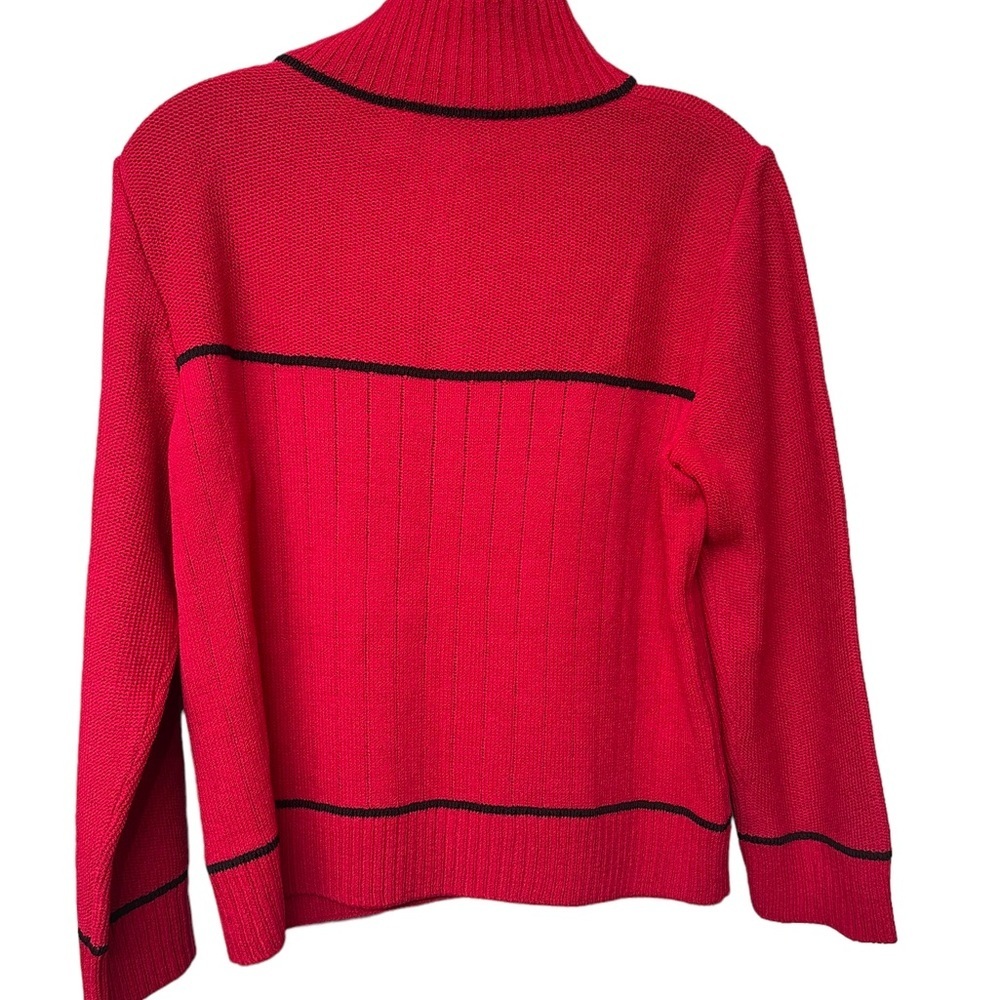 St‎ John red Bow Mock Turtleneck Size M - Picture 9 of 15